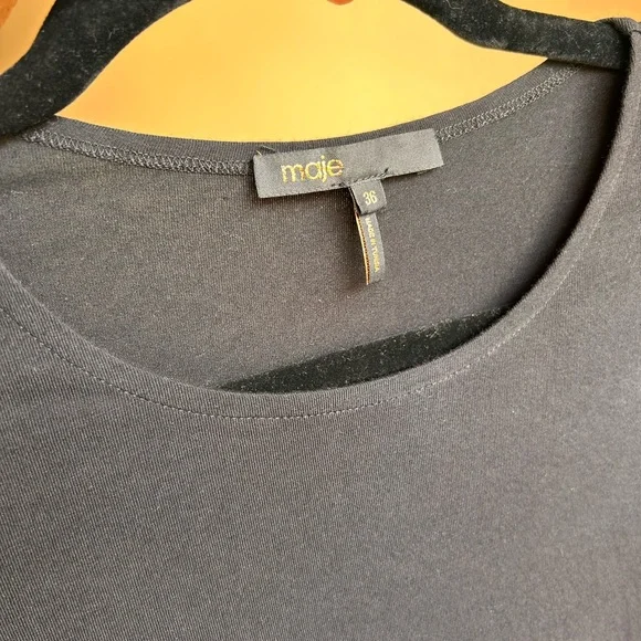 Maje Black/Green Tweed and Cotton Knit Mini Dress - Picture 4 of 5